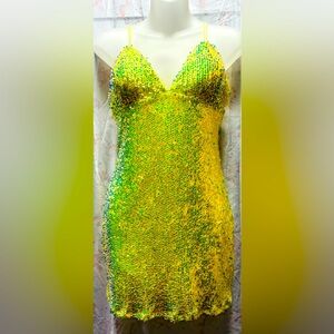 Fashion Nova Vibrant Yellow Sequin Dress